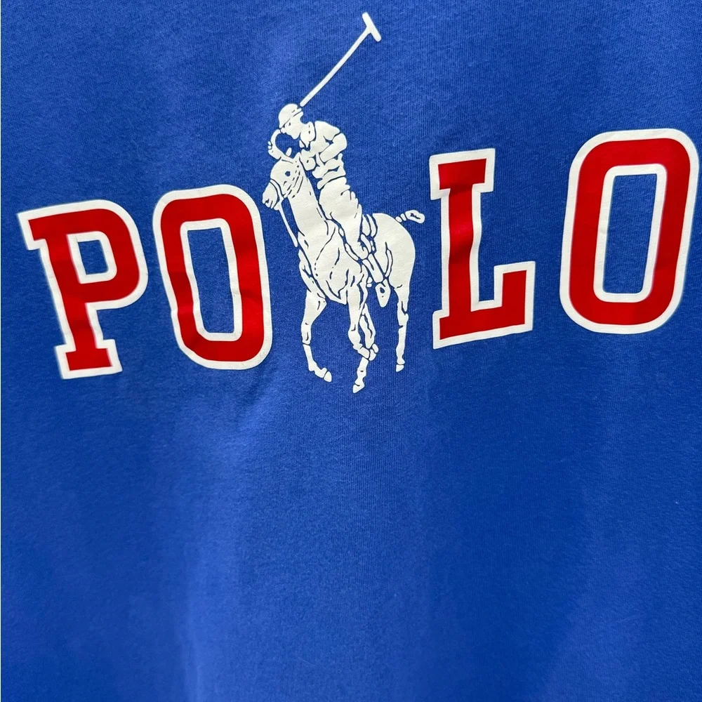 Polo Ralph Lauren Big Logo Graphic T Shirt Mens XXL Blue - Picture 3 of 10
